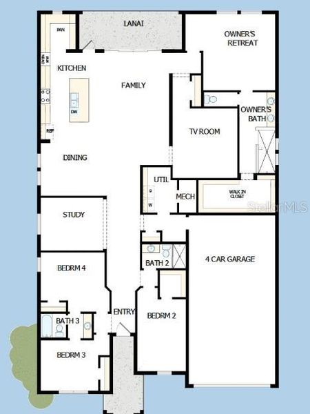 2D floor plan layout of this home in Coasterra, Palmetto, FL (Image 4).