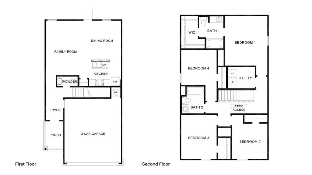 2D floor plan layout for the The Clyde by D.R. Horton in Blue Ridge Ranch, San Antonio, TX (Image 3).