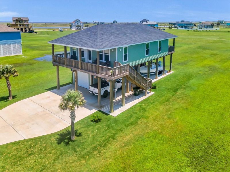 Exterior details and patio area of a home in , Galveston (Image 2). Exterior details and patio area of a home in , Galveston (Image 2).
