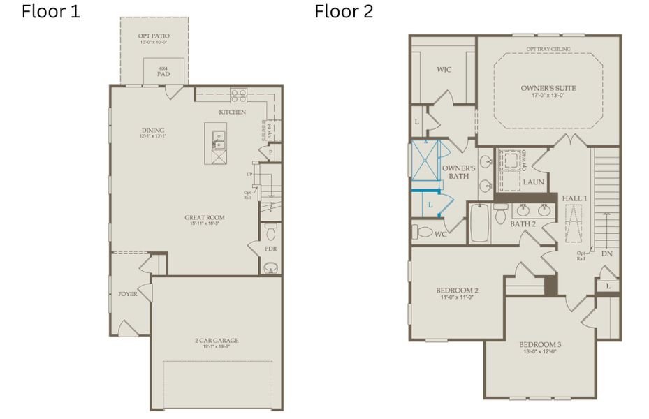 2D floor plan layout of this home in Sedgefield Green, Greensboro, NC (Image 3).