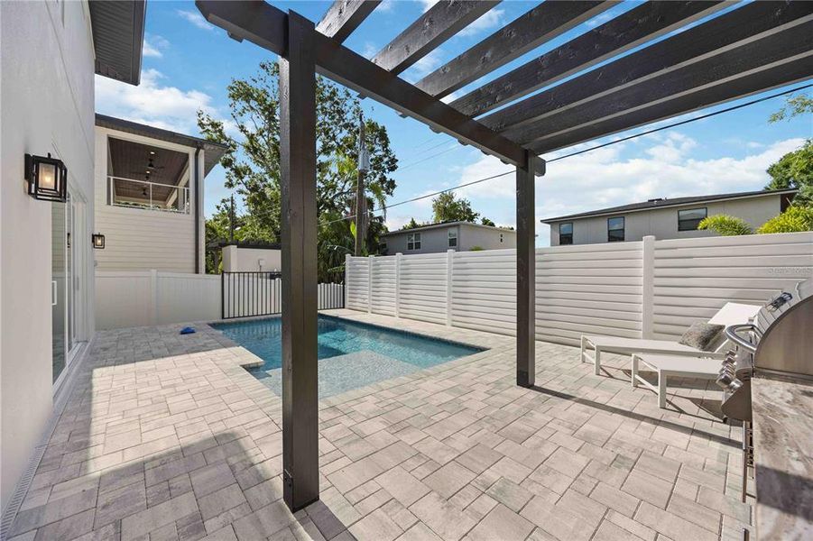 Exterior details and patio area of a home in , Sarasota (Image 35).