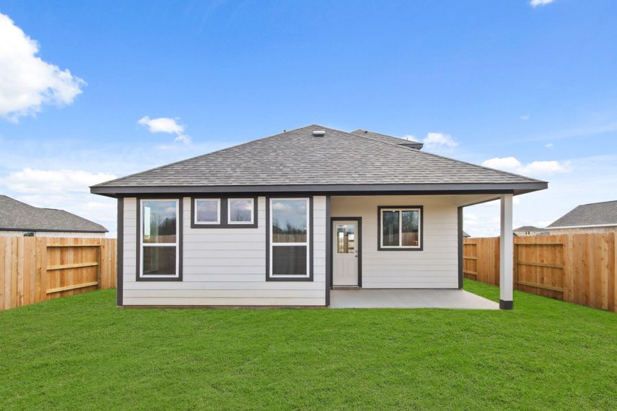 Front exterior of a new home in River Ranch Trails, Angleton, TX, highlighting curb appeal (Image 2). Front exterior of a new home in River Ranch Trails, Angleton, TX, highlighting curb appeal (Image 2).