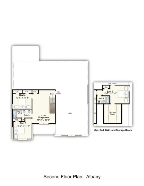 2D floor plan layout for the Albany by Grant & Co in Twin Oaks, Oakland, TN (Image 4). 2D floor plan layout for the Albany by Grant & Co in Twin Oaks, Oakland, TN (Image 4).