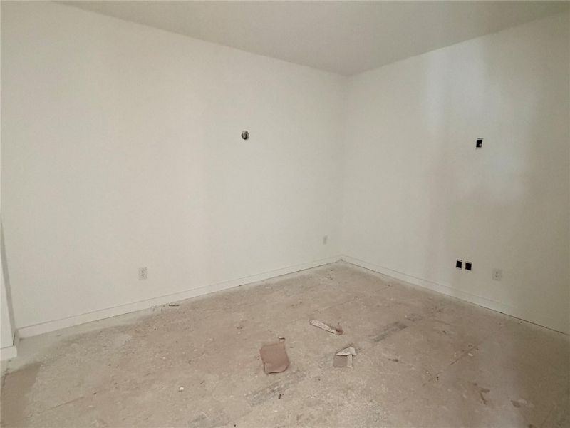 Media room with pre-wired surround sound -