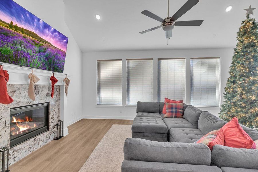 Furnished interior view inside a new home in The Highlands - 65', Porter (Image 34). Furnished interior view inside a new home in The Highlands - 65', Porter (Image 34).