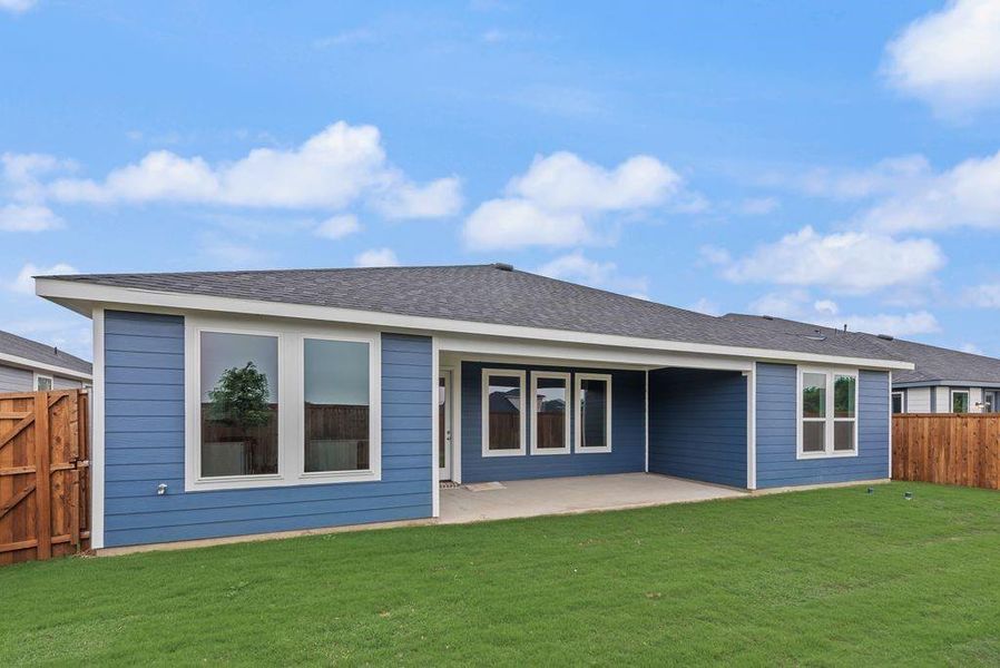 Exterior details and patio area of a home in Creekside of Crowley, Crowley (Image 3).