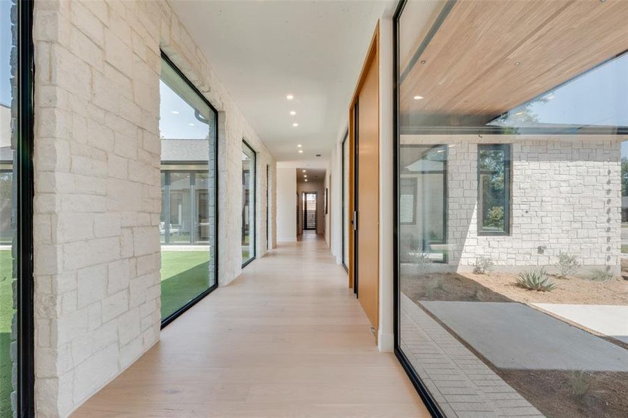 Corridor featuring light hardwood / wood-style floors