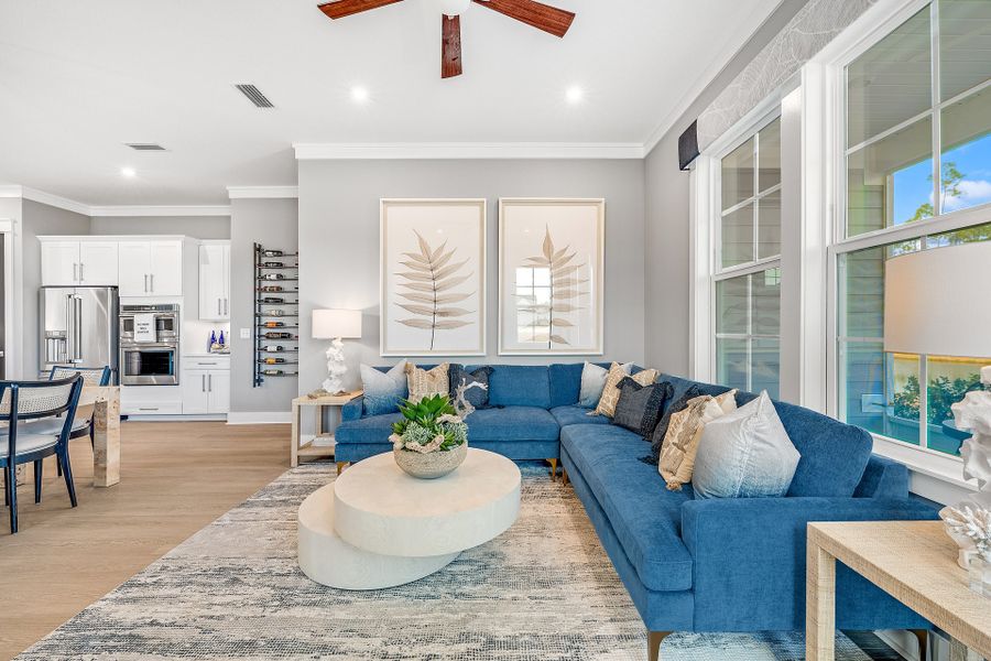 Representative furnished interior of a home built from the Lucas by Fischer Homes in The Villas at Longleaf Park, a Watersound Origins® community, Inlet Beach (Image 14).