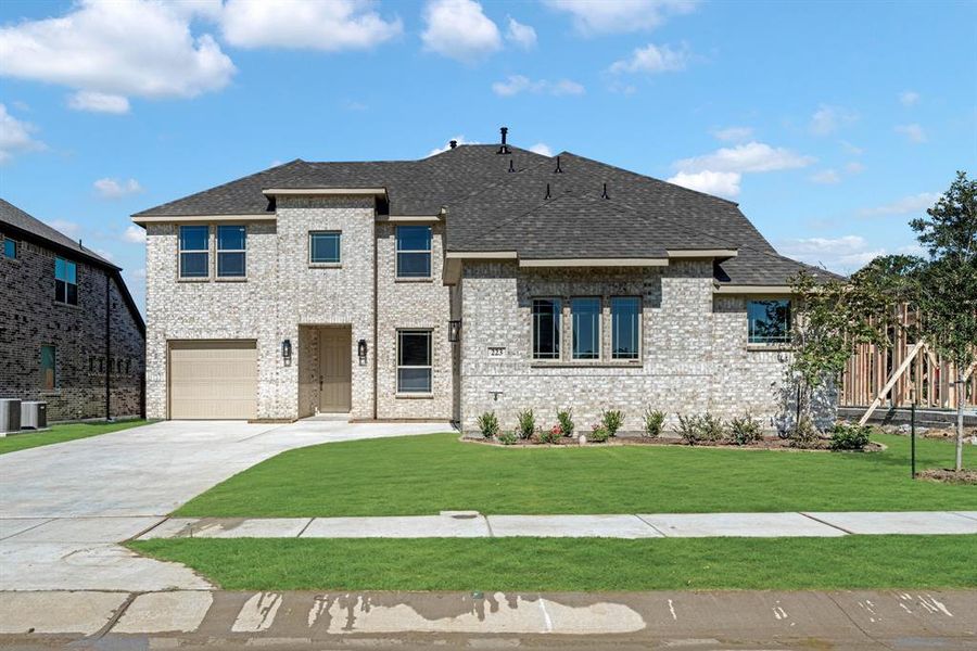 Front exterior of a new home in Sunset Ridge, Alvarado, TX, highlighting curb appeal (Image 26).