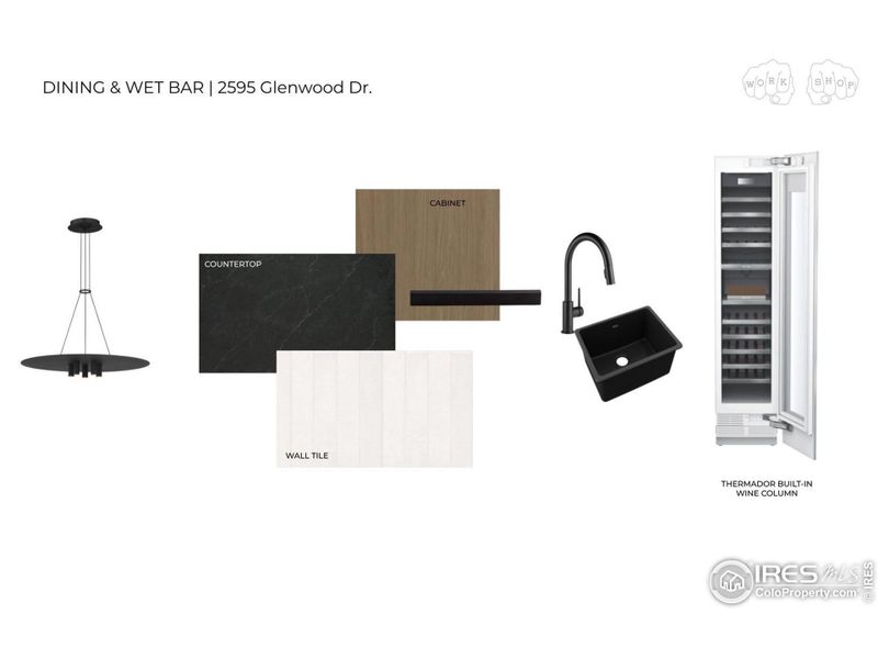 Dining and Wet Bar Finishes (for illustration and marketing purposes only, and are subject to change.)