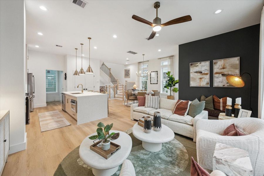 Furnished interior view inside a new home in Thornton Oaks, Houston (Image 42). Furnished interior view inside a new home in Thornton Oaks, Houston (Image 42).