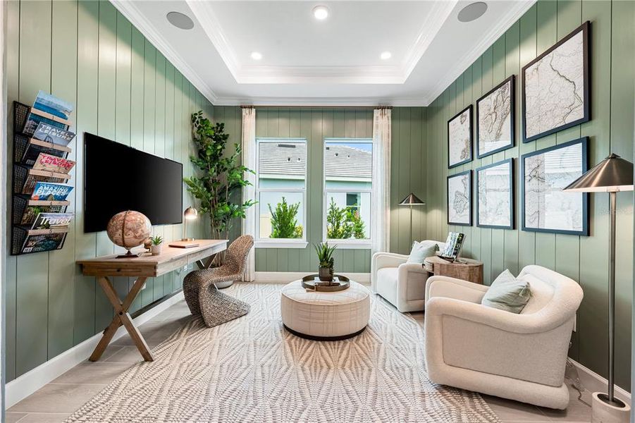 Furnished interior view inside a new home in Esplanade at Skye Ranch, Sarasota (Image 36).