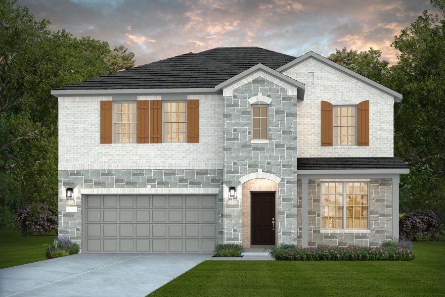 Representative exterior photo of a completed home built from the Sweetwater by Pulte Homes in Nopal Valley, San Antonio, TX (Image 23).