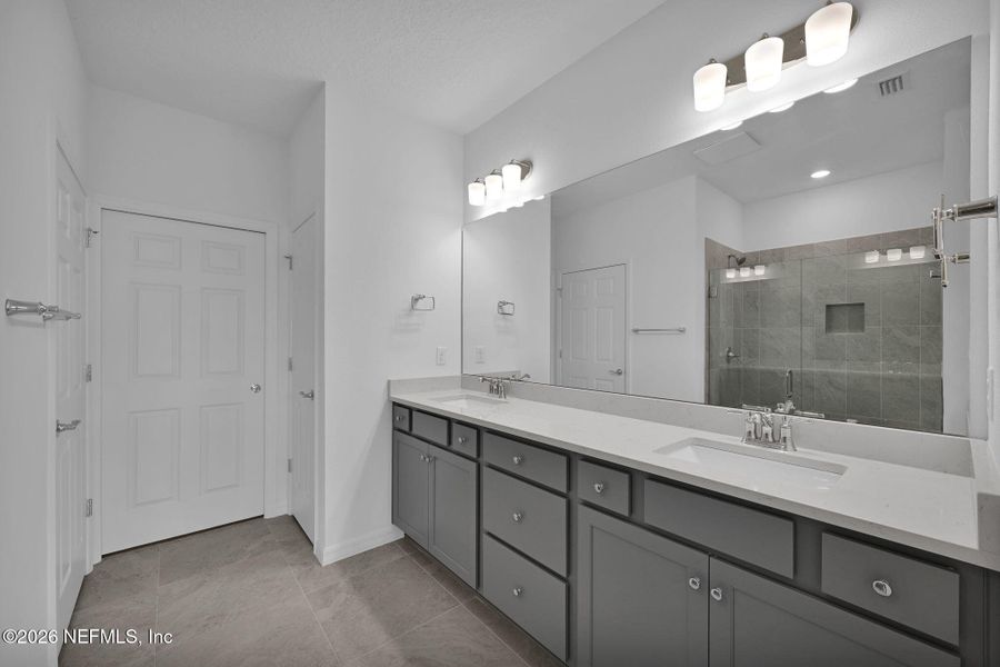 Furnished interior view inside a new home in Del Webb Wildlight, Yulee (Image 13).