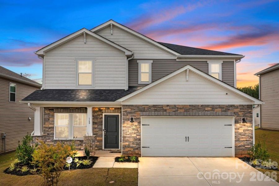 Front exterior of a new home in Shepherds Landing, Mooresville, NC, highlighting curb appeal (Image 20).