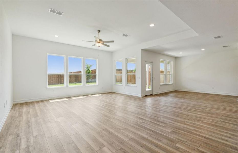 Bright kitchen with large windows  *real home pictured