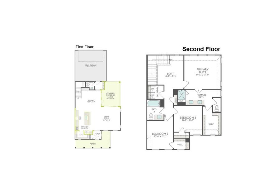 2D floor plan layout of this home in The Retreat at Harvest, Argyle, TX (Image 3).