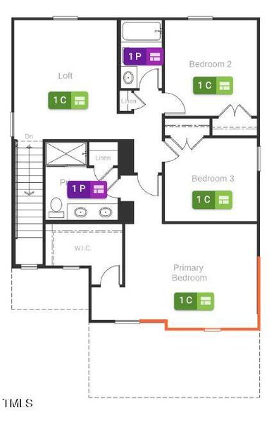 Second floor flooring diagram lot 54 TP