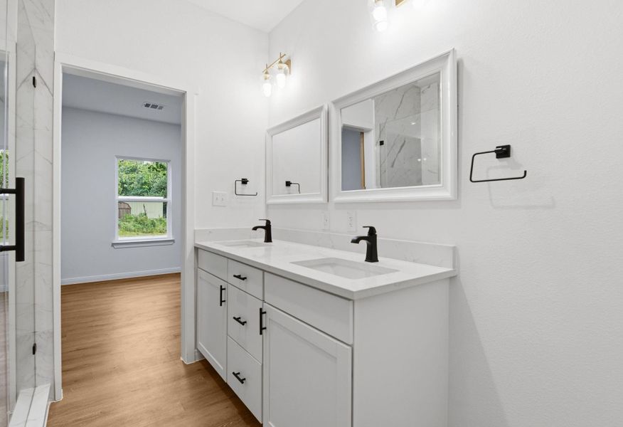 Primary bathroom with double vanity