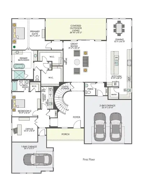 2D floor plan layout for the Altura by Tri Pointe Homes in Noven, Leander, TX (Image 3). 2D floor plan layout for the Altura by Tri Pointe Homes in Noven, Leander, TX (Image 3).