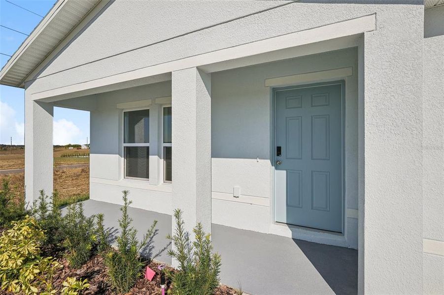 Exterior details and patio area of a home in The Enclave at Scenic Terrace, Haines City (Image 9).