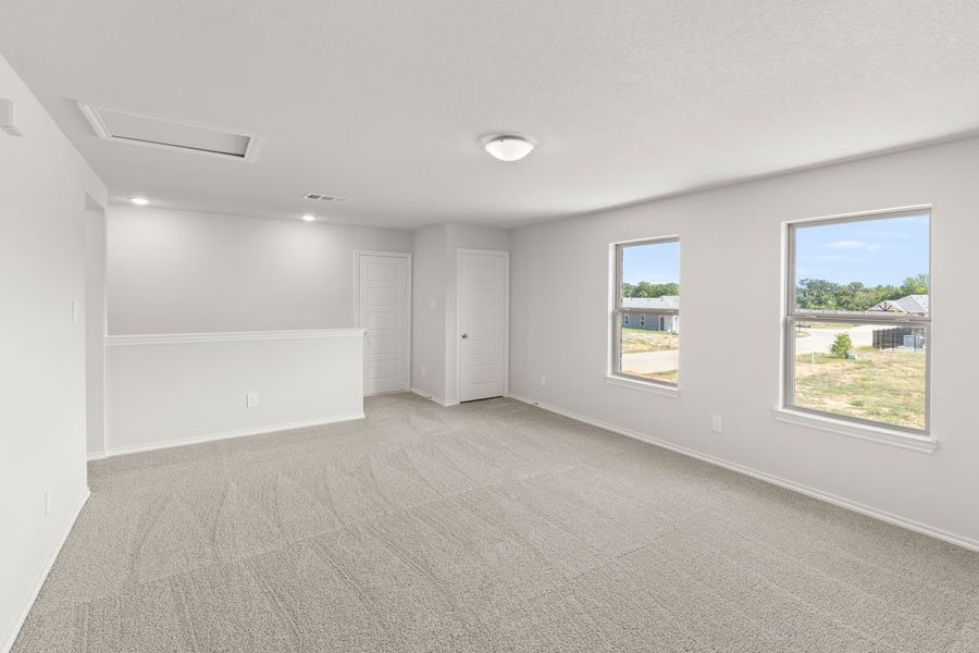 Front exterior of a new home in Keeneland, Aubrey, TX, highlighting curb appeal (Image 17).