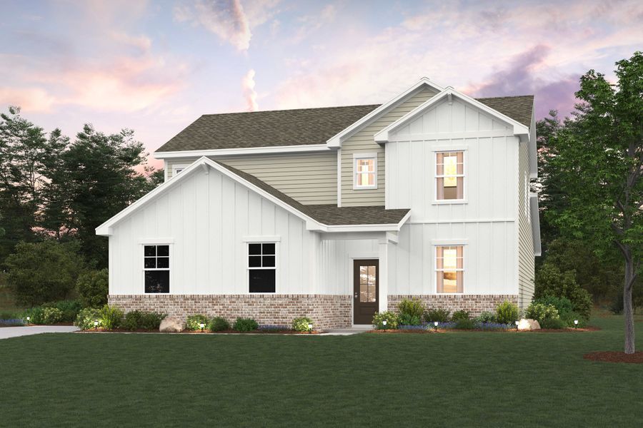 A white house with a lawn. A white house with a lawn.