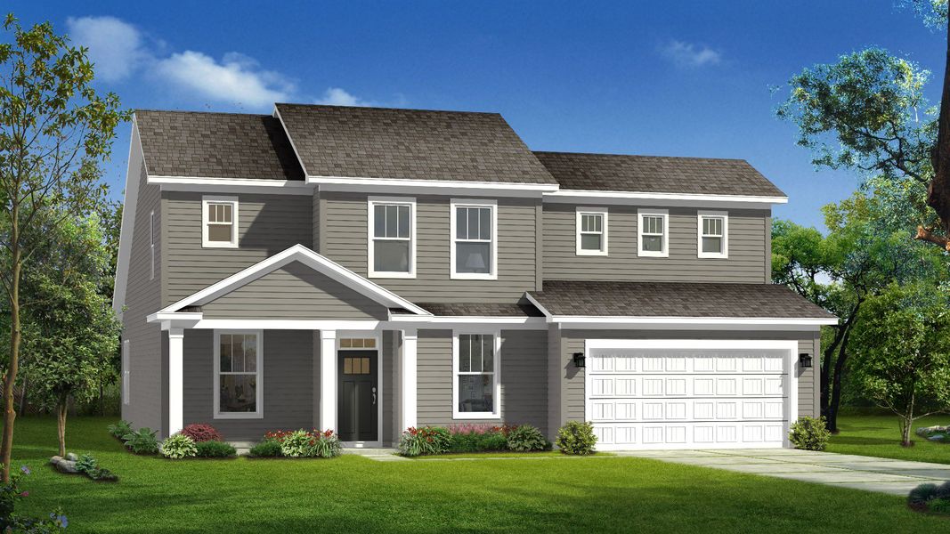 Representative exterior photo of a completed home built from the Kendrick by DRB Homes in Benjamin's Grove, Woodruff, SC (Image 19).