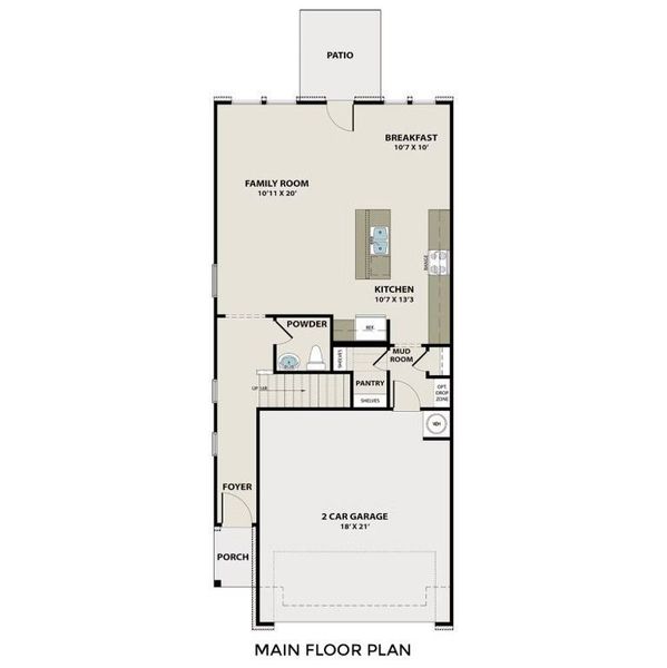 2D floor plan layout of this home in Lake Park Villas, Wylie, TX (Image 6).