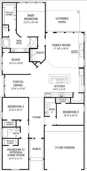 2D floor plan layout of this home in Artavia, Conroe, TX (Image 3).