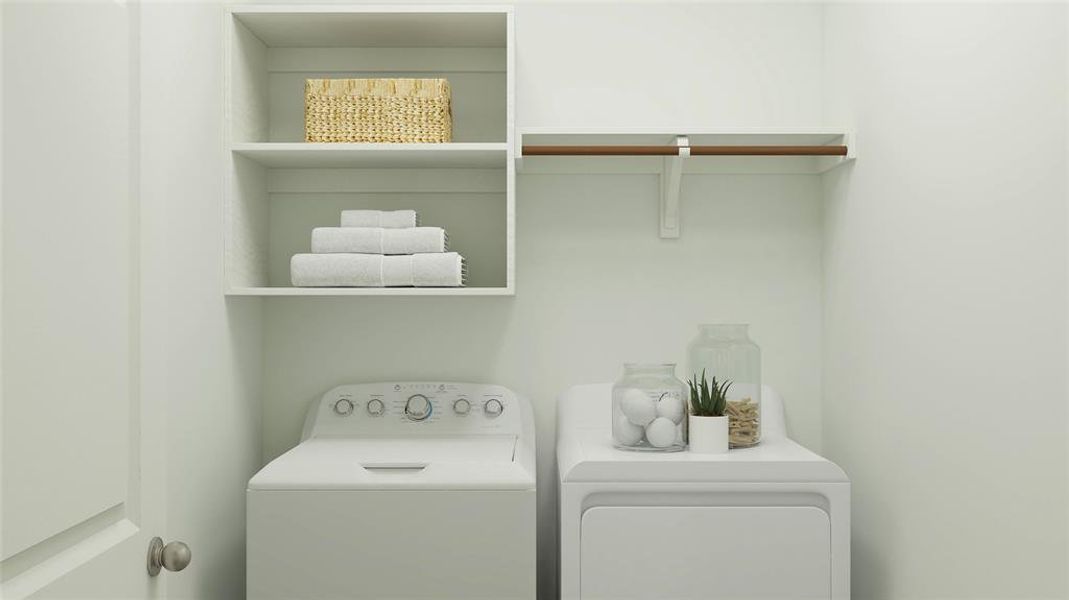 Laundry area with washing machine and dryer