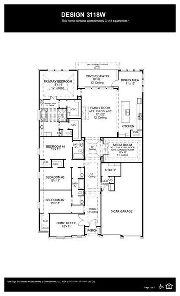 2D floor plan layout of this home in Trinity Falls 60', McKinney, TX (Image 3). 2D floor plan layout of this home in Trinity Falls 60', McKinney, TX (Image 3).