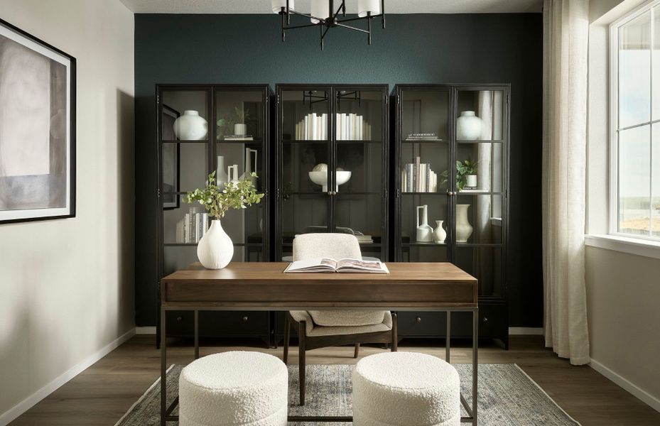 Furnished interior view inside a new home in Harvest Crossing, Aurora (Image 8). Furnished interior view inside a new home in Harvest Crossing, Aurora (Image 8).