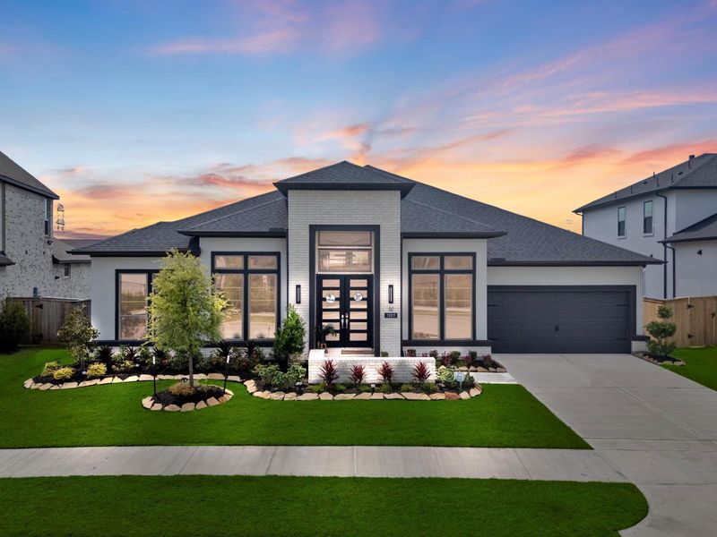 Front exterior of a new home in , Cypress, TX, highlighting curb appeal (Image 23).