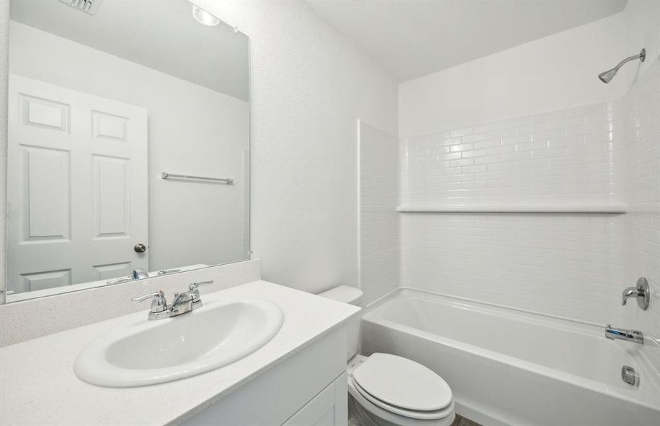 Spacious secondary bath*real home pictured