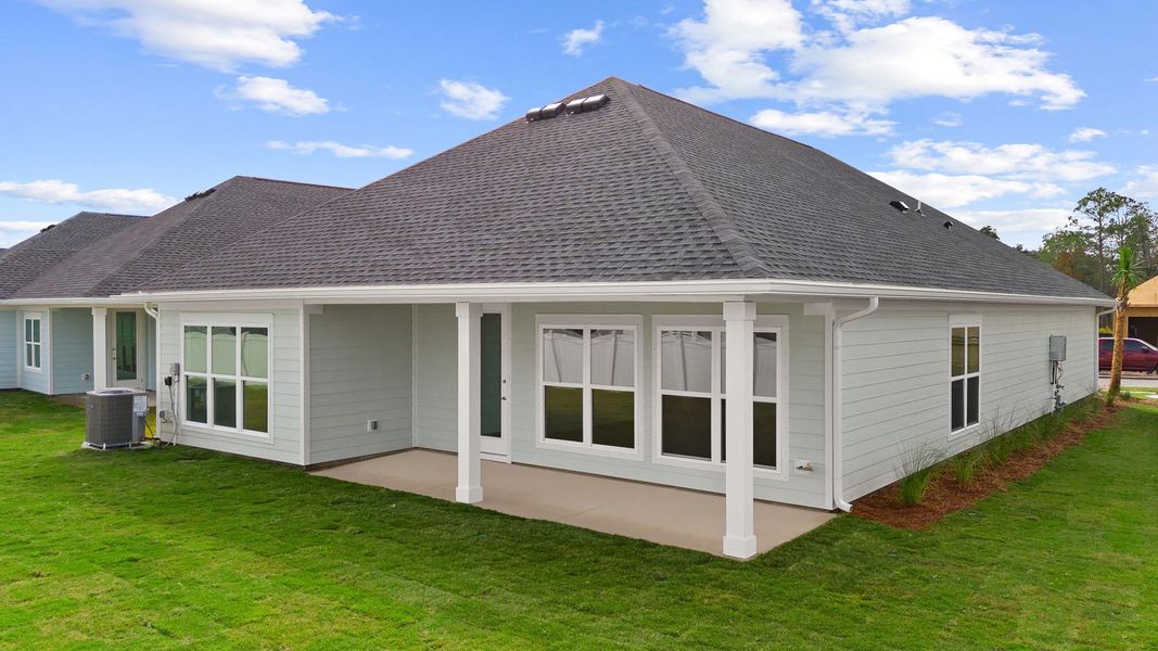 Exterior details and patio area of a home in Breakfast Point East Phase II, Panama City Beach (Image 4). Exterior details and patio area of a home in Breakfast Point East Phase II, Panama City Beach (Image 4).
