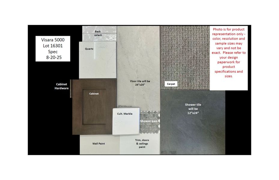 Sample of building materials used in homes in Visara, Surprise (Image 3). Sample of building materials used in homes in Visara, Surprise (Image 3).