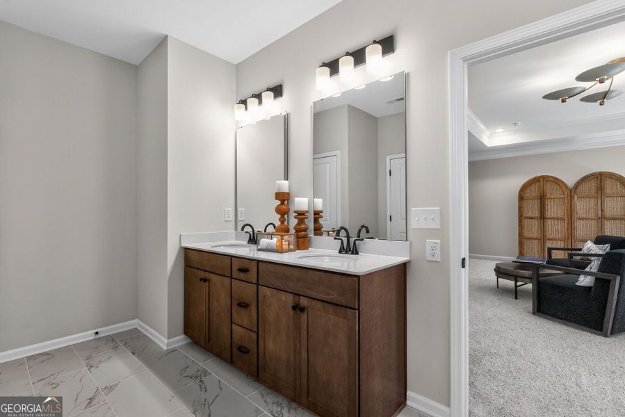Furnished interior view inside a new home in Bryson Farms, Byron (Image 23).