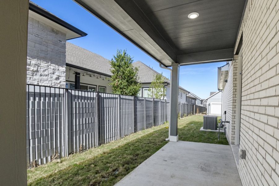 Exterior details and patio area of a home in Easton Park, Austin (Image 3).