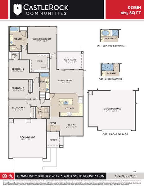 2D floor plan layout of this home in Rancho Santa Rosa, Maricopa, AZ (Image 3).