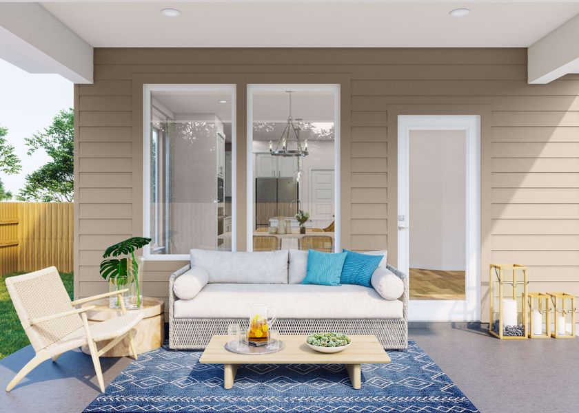 Representative exterior details of a home built from the Lantana by Tri Pointe Homes in Terrace Collection At Turner's Crossing, Buda (Image 3).