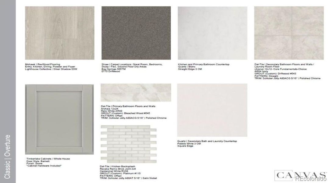 Design Selections.Home is under construction, selections subject to change.