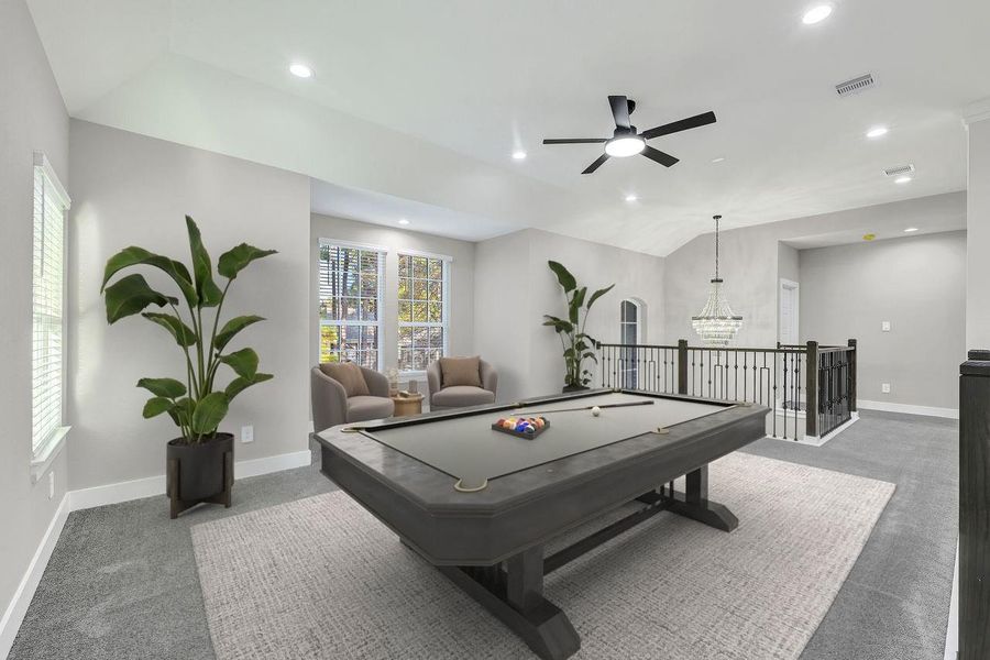 Game room upstairs (This photo is virtually staged)