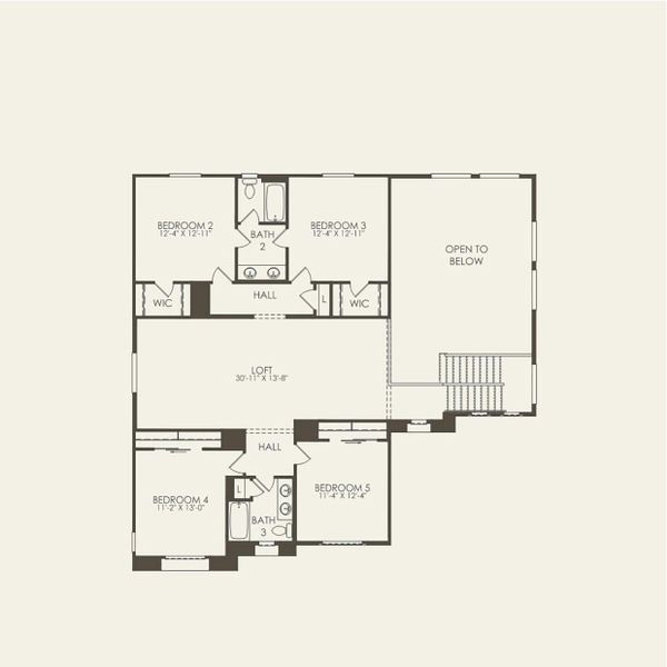 2D floor plan layout for the Messina by Pulte Homes in Upper Canyon, Phoenix, AZ (Image 4).