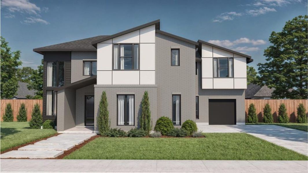 Front exterior of a new home in Sweetgrass, Haslet, TX, highlighting curb appeal (Image 1).