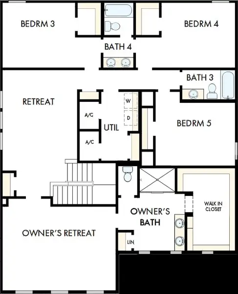 2D floor plan layout of this home in Palmeras at Crossprairie – The Grove Collection, St. Cloud, FL (Image 3).