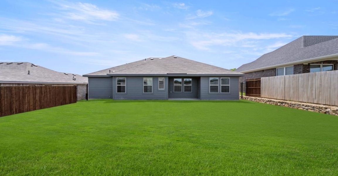 Representative exterior photo of a completed home built from the Pembridge II by Impression Homes in Mountain Valley, Burleson, TX (Image 24). Representative exterior photo of a completed home built from the Pembridge II by Impression Homes in Mountain Valley, Burleson, TX (Image 24).