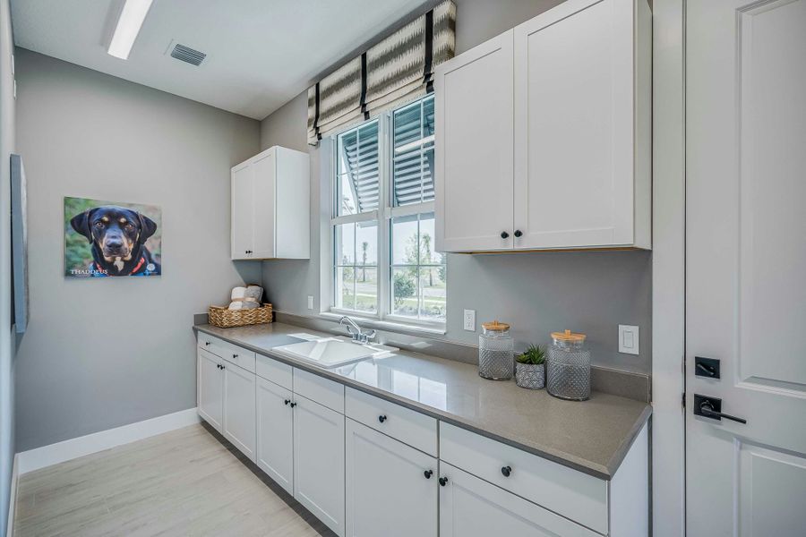 2D floor plan layout for the Sage by GHO Homes in Belterra, Port St. Lucie, FL (Image 25).