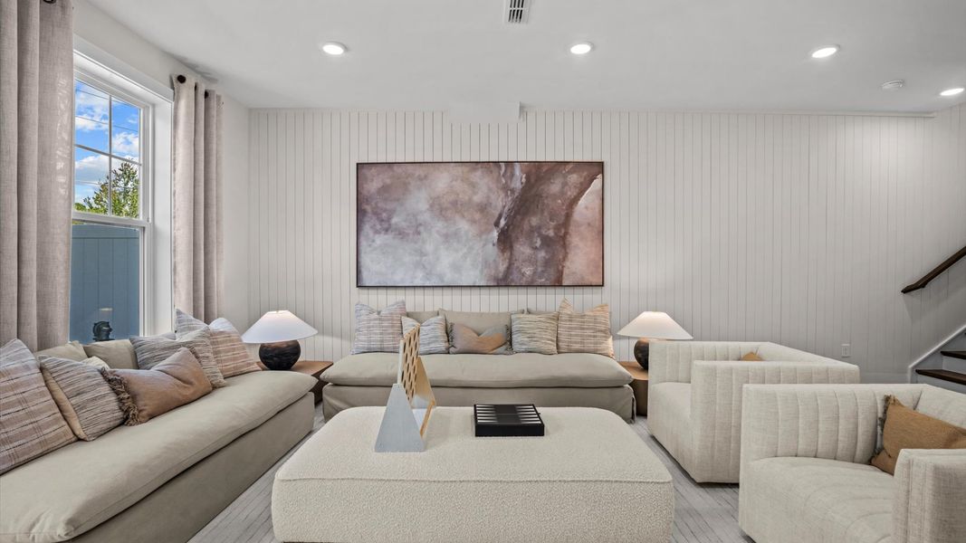 Representative furnished interior of a home built from the Harlow by DRB Homes in Bayberry, Raleigh (Image 12).