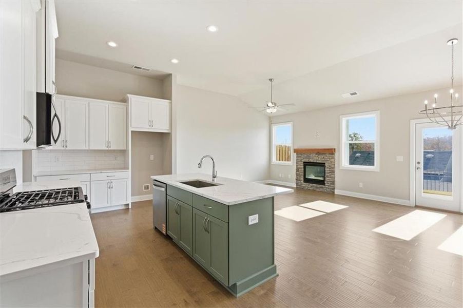 Furnished interior view inside a new home in Lakeside at Great Sky, Canton (Image 5).